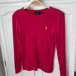 Ralph Lauren Sport Long Sleeve Pink Top - Small